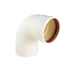 Отвод 90 60, Ferroli, раструб-труба, поливинилхлорид, (для конденс.котла)