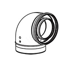 Отвод 90 100/150, ELCO, раструб-труба, полипропилен, (для конденс.котла)