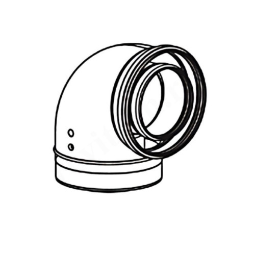 Отвод 90 100/150, ELCO, раструб-труба, полипропилен, (для конденс.котла)