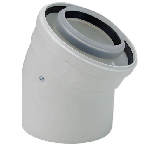 Отвод 45 60/100, Buderus, раструб-труба, полипропилен, (для конденс.котла)