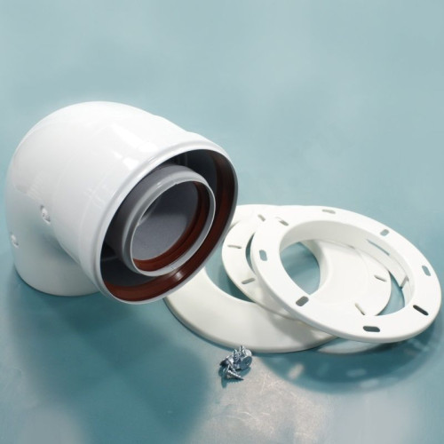 Отвод стартовый 90° 60/100, Baxi, раструб-труба, алюминий