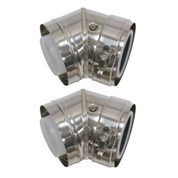 Отвод 45 80/125, Vaillant, раструб-труба, сталь нержавеющая, (для конденс.котла)