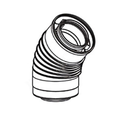 Отвод 45 100/150, ELCO, раструб-труба, полипропилен, (для конденс.котла)