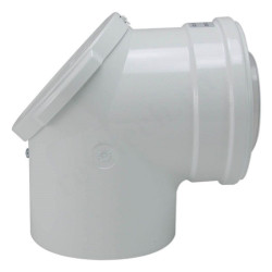 Отвод 90 60/100, Buderus, раструб-труба, полипропилен, (для конденс.котла), со смотровым люком