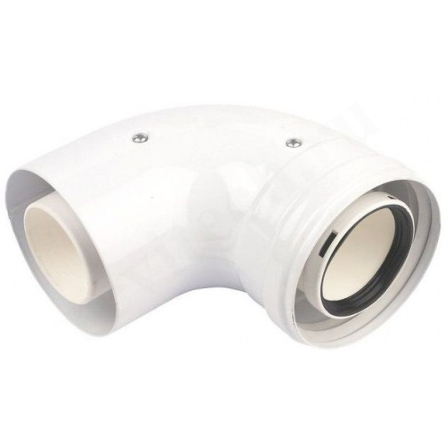 Отвод 90° 60/100, Buderus, раструб-труба, алюминий