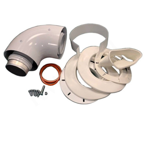 Отвод стартовый 90° 60/100, Krats, раструб-труба, алюминий, универсальный