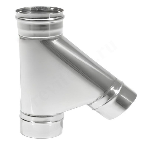 Тройник 45 200, Теплов и Сухов, раструб-труба, сталь нержавеющая