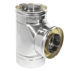 Тройник 87 250/350, Теплов и Сухов, раструб-труба, сталь нержавеющая