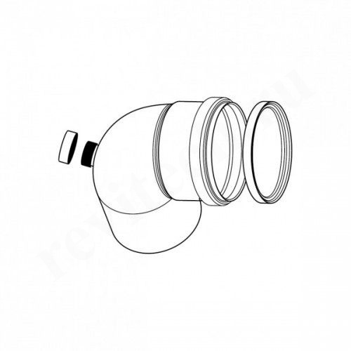 Отвод 87° 80, Protherm, раструб-труба, алюминий, с измерительным отверстием