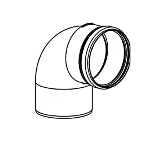 Отвод 200, ELCO, раструб-труба, полипропилен, (для конденс.котла)