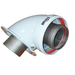 Отвод 90° 60/100, Ferroli, раструб-фланец, алюминий