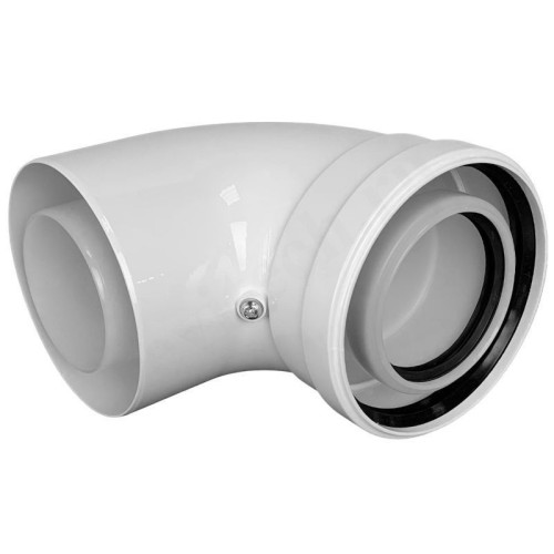 Отвод 90 80/125, WAAG, раструб-труба, алюминий/полипропилен, (для конденс.котла)