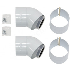 Отвод 45 80/125, Vaillant, раструб-труба, полипропилен, (для конденс.котла)