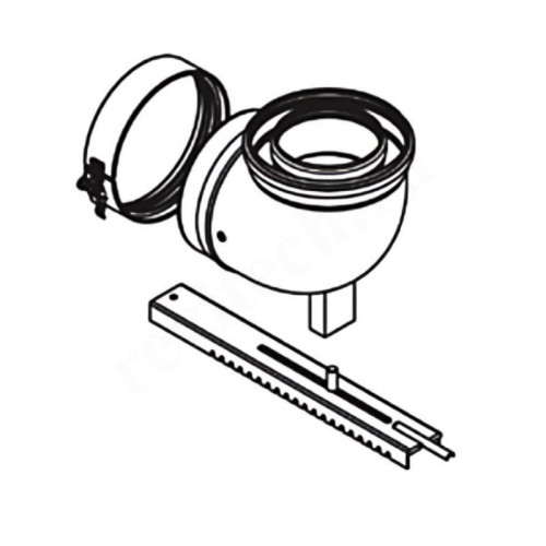 Отвод 90 100/150, ELCO, раструб-труба, полипропилен, (для конденс.котла)