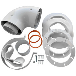 Отвод стартовый 90° 60/100, WAAG, раструб-труба, алюминий, универсальный