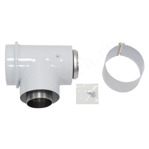 Тройник 80/125, Vaillant, раструб-труба, алюминий