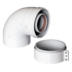 Отвод стартовый 90° 60/100, Baxi, раструб-труба, алюминий