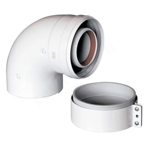 Отвод стартовый 90° 60/100, Baxi, раструб-труба, алюминий