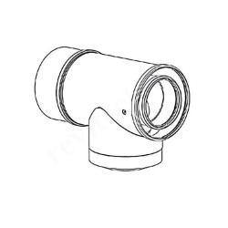 Тройник 100/150, ELCO, раструб-труба, полипропилен, (для конденс.котла)