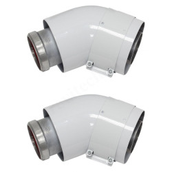 Отвод 45° 60/100, Vaillant, раструб-труба, алюминий