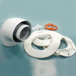 Отвод стартовый 90° 60/100, Krats, раструб-труба, алюминий, с фланцем