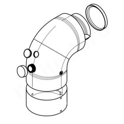 Отвод 90° 60/100, Protherm, раструб-труба, алюминий, с измерительным отверстием