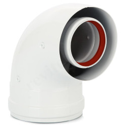 Отвод 90° 60/100, Baxi, раструб-труба, алюминий