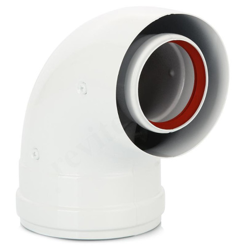 Отвод 90° 60/100, Baxi, раструб-труба, алюминий