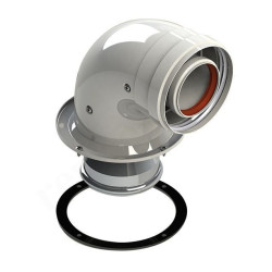 Отвод 60/100, Protherm, раструб-раструб, алюминий, с ревизионным отверстием