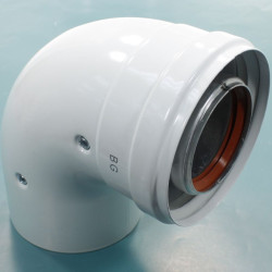 Отвод 90° 60/100, Baxi, раструб-труба, алюминий