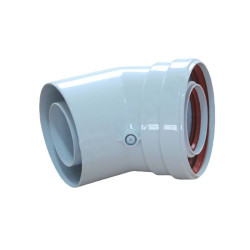 Отвод 45° 60/100, Baxi, раструб-труба, алюминий