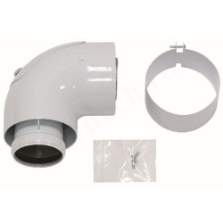 Отвод 90° 60/100, Vaillant, раструб-труба, алюминий, с ревизионным отверстием