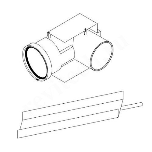 Отвод 90° 80, Protherm, раструб-труба, алюминий, с опорной консолью