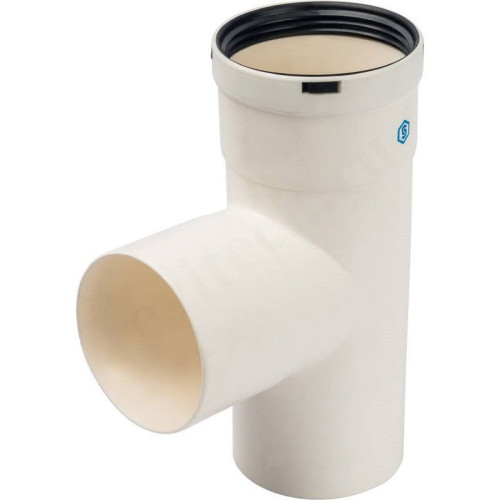 Тройник 80, Stout, раструб-труба, полипропилен, (для конденс.котла)