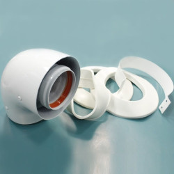 Отвод стартовый 90° 60/100, Krats, раструб-труба, алюминий