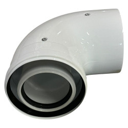 Отвод 87 80/125, Baxi, раструб-труба, полипропилен, (для конденс.котла)