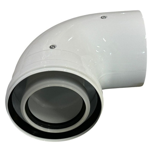 Отвод 87 80/125, Baxi, раструб-труба, полипропилен, (для конденс.котла)