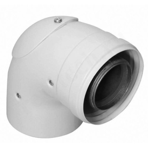 Отвод 90° 60/100, Protherm, раструб-труба, алюминий, с ревизионным отверстием