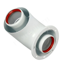 Отвод стартовый 90 60/100, Buderus, фланец-труба, сталь, (для конденс.котла)