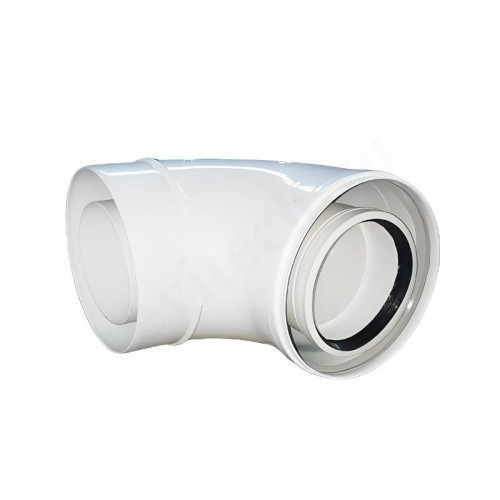 Отвод 90 100/150, Ferroli, раструб-труба, поливинилхлорид, (для конденс.котла)