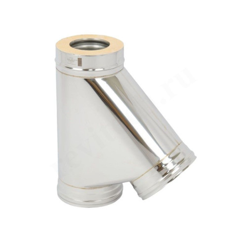 Тройник 45 120/220, Теплов и Сухов, раструб-труба, сталь нержавеющая