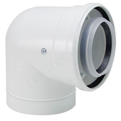 Отвод 90 60/100, Buderus, раструб-труба, полипропилен, (для конденс.котла)