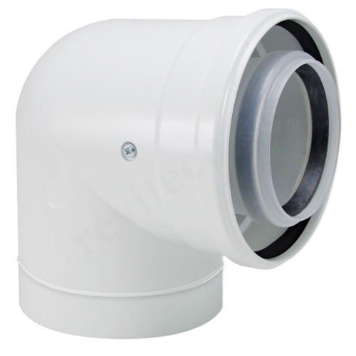 Отвод 90 60/100, Buderus, раструб-труба, полипропилен, (для конденс.котла)