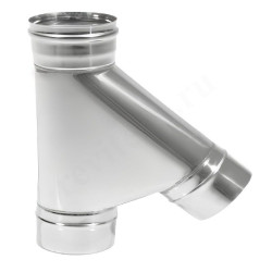 Тройник 45 150, Теплов и Сухов, раструб-труба, сталь нержавеющая