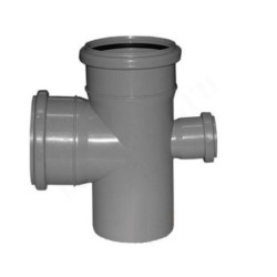 Крестовина 87° 110-110-110-50, Sinikon Стандарт, раструб-труба, серый, одноплоскостная