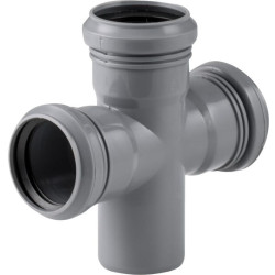 Крестовина 87° 50-50-50-50, RTP, раструб-труба, серый, одноплоскостная