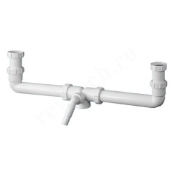 Отвод для сифона 40-40, McAlpine, обжим-обжим, белый