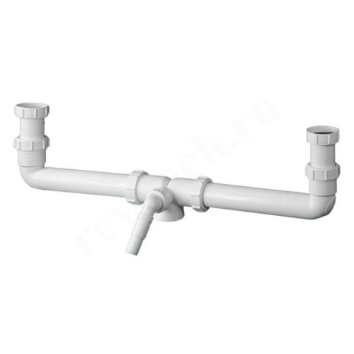 Отвод для сифона 40-40, McAlpine, обжим-обжим, белый