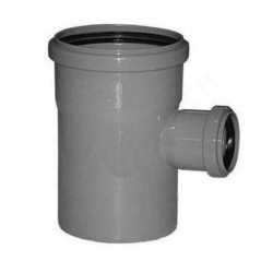 Тройник 87 110-40-110, Sinikon Стандарт, раструб-труба, серый