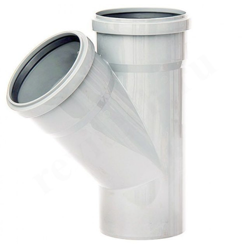 Тройник 45° 110-110-110, Sinikon COMFORT PLUS, раструб-труба, белый